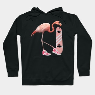 Flamingo and Pink shoes sneakers and skateboard Hoodie